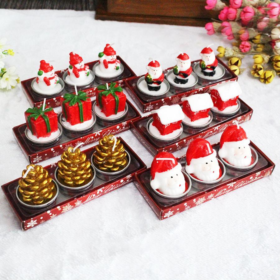 3Pcs Christmas Decorative Cand - Holiday Candle Set ulasan dan harga